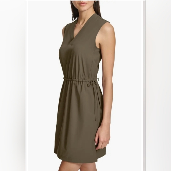 Calvin Klein Sleeveless Drawstring Waist Sheath Dress Size 16 - Picture 6 of 9